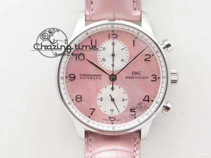 MIROTIME 0407 Portuguese IW544404 SS Gray Dial On Black Leather Strap A Practical 7259